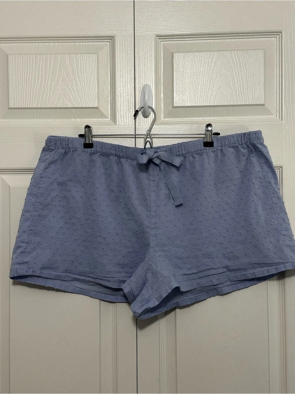 Ann Taylor LOFT Pajama Sleep Shorts Swiss Dot Pattern Light Blue Size XXL VGUC - Picture 1 of 5